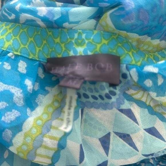 HALE BOB 100% Silk Aqua Blue Sheer Blouse Medium - Picture 3 of 8